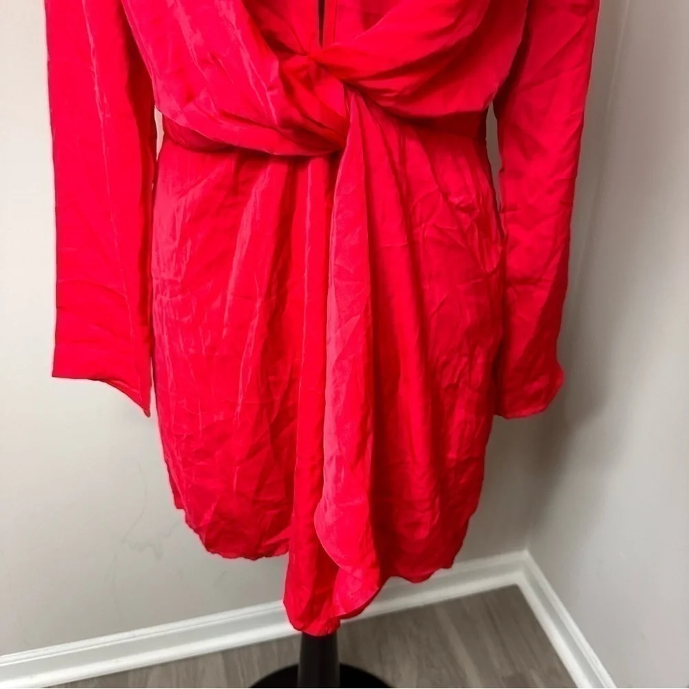 NWT Missguided Red Wrap Dress in Size 10 - Picture 5 of 8
